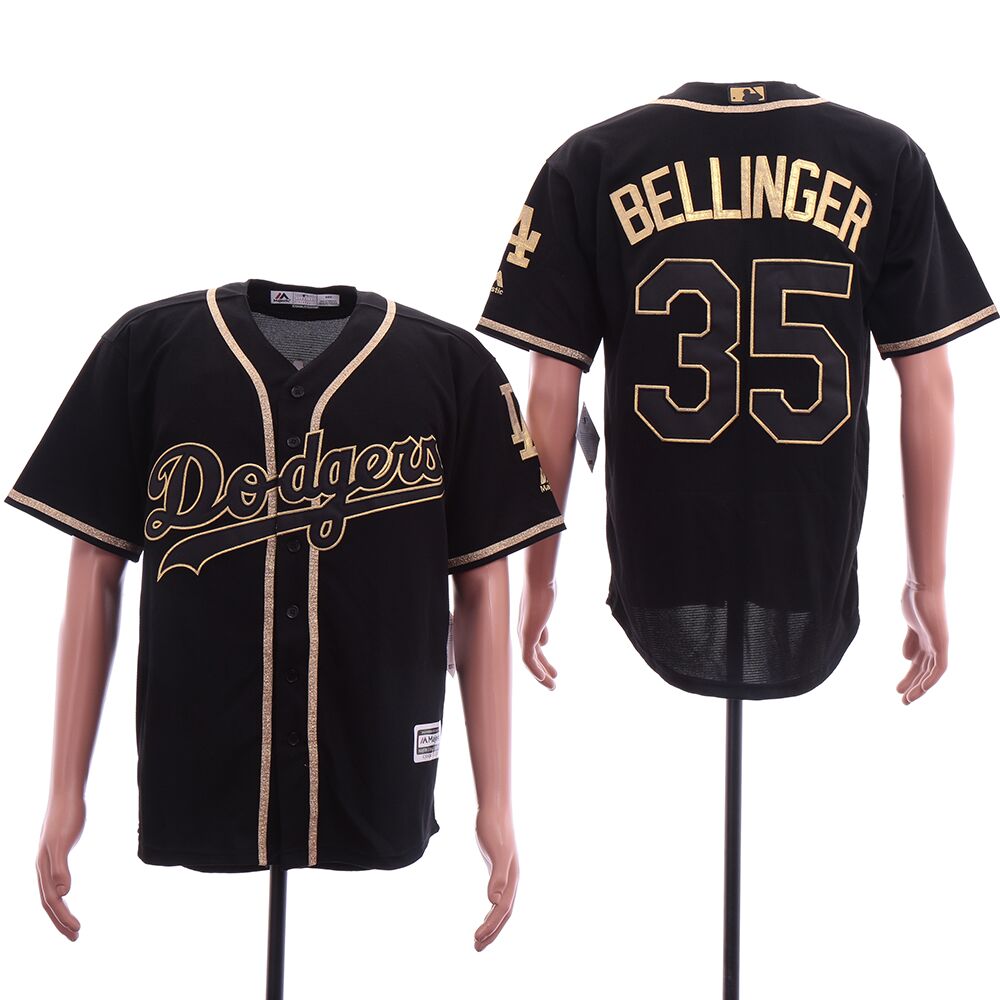 Men Los Angeles Dodgers #35 Bellinger Black elite MLB Jerseys